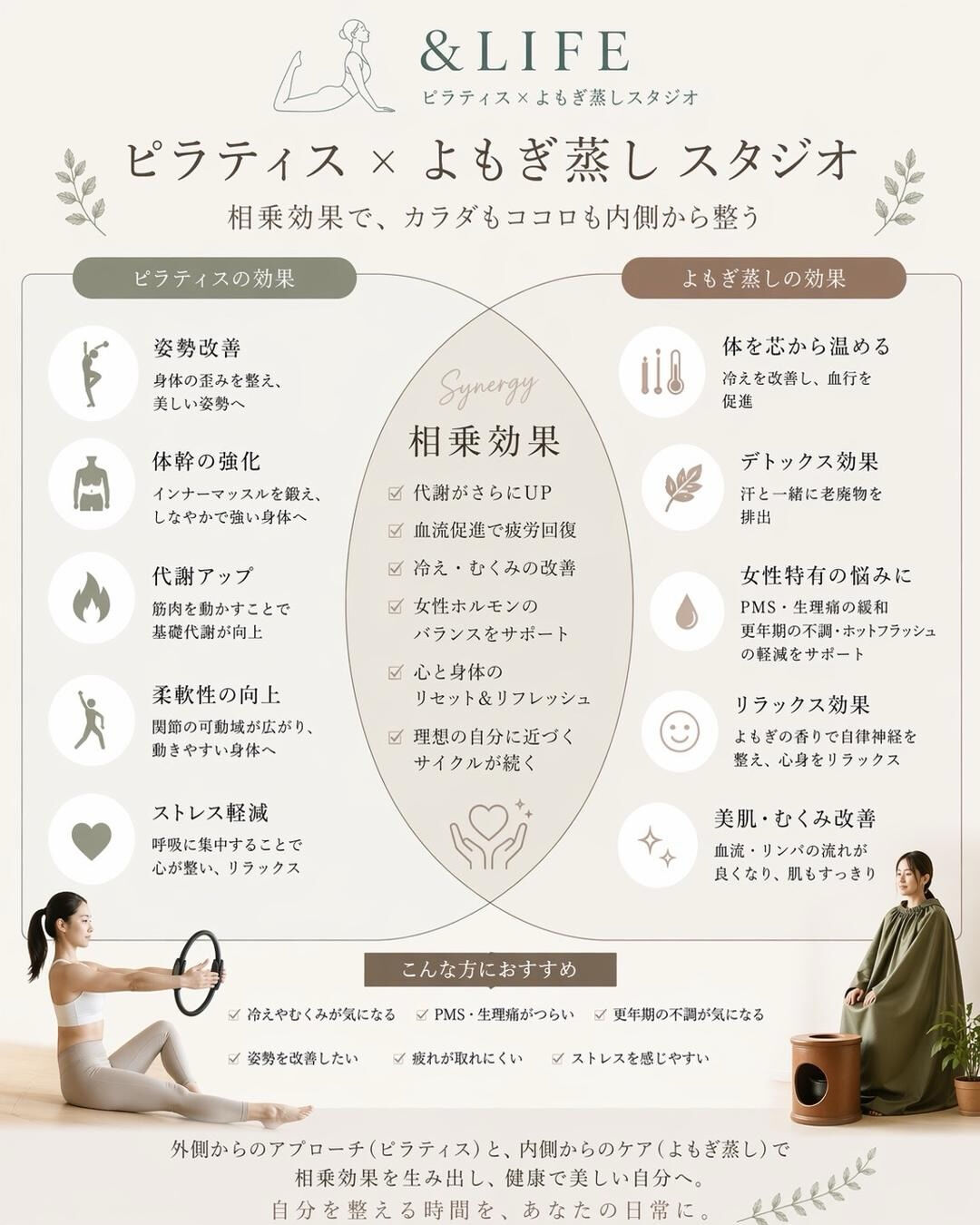 ピラティス×よもぎ蒸しの相乗効果？？